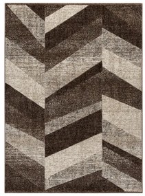 Koberec FEEL 5673/15044 HERRINGBONE hnedý / béžový / krémový / sivý