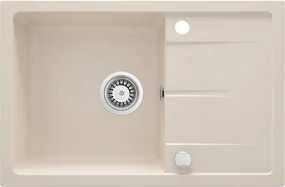 Deante Leda, granitový drez na dosku 670x440x164 mm Z/O, 3,5" + sifón, 1-komorový, béžová, ZRD_5113