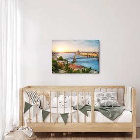 Obraz mesta Budapešť s riekou (70x50 cm)