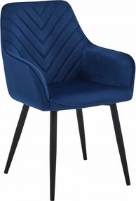 AKCIA Jedálenské kreslo NANA VELVET, modré II. akosť