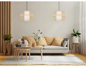 Toolight Natural, závesné stropné svietidlo 50cm 1xE27 APP1632-1CP, prírodná hnedá-biela, OSW-05144