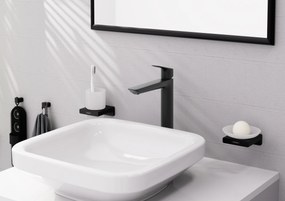 Hansgrohe Logis, páková umývadlová batéria 240 Fine s odtokovou súpravou s tiahlom, čierna matná, HAN-71257670