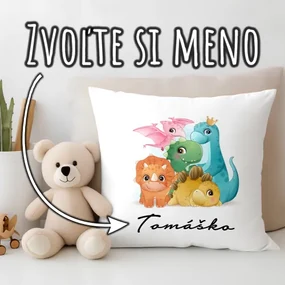 Vankúš Dinosaurus s menom