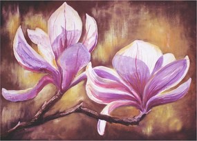 Sklenený obraz - Kvety magnólie (70x50 cm)