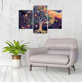 Obraz – Fialový strom plný energie (90x60 cm)