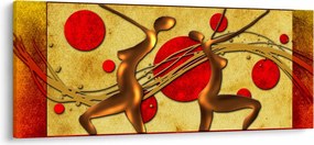 Abstraktný obraz s dvoma ženami (120x50 cm)