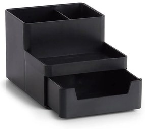 Plastový organizér na písacie a kancelárske potreby, UNTENSIL, čierny