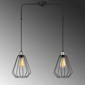 Čierne kovové závesné svietidlo Opviq lights Straton