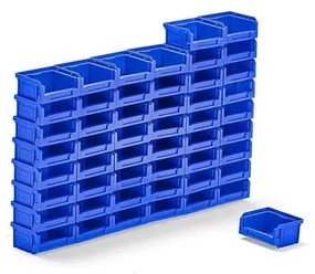 Plastové boxy APART, Š 105 x H 90 x V 55 mm, 50 ks, modré