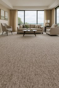 Ideal, Koberec metráž Efekt 5101, na mieru, šíře 4m, hnedá, filc, chodba / predsieň