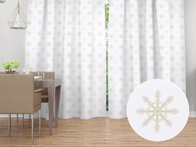 Biante Dekoračný záves TF-119 Vianočné béžové vločky na bielom 140x140 cm
