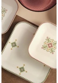 Jedálenská súprava 26 ks biela/zelená/porcelán