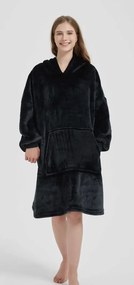 Deka s rukávmi HOODIE čierna