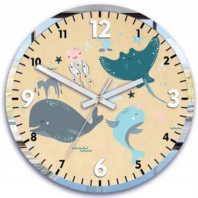 Dětské nástěnné hodiny Mirro Oceán 30 cm vícebarevné