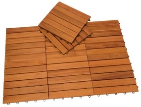 Drevené dlaždice – sada 11ks, 30×30 cm