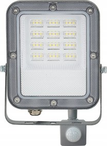 BERGE LED reflektor ODYN s pohybovým senzorom 30W - 2700lm - 4000K - IP66