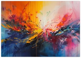 Sklenený obraz - Farebná abstrakcia (70x50 cm)