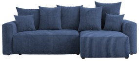 Rohová sedačka Denia (P) (tmavomodrá). Akcia -20%. Vlastná spoľahlivá doprava až k Vám domov. 1133114