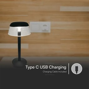 LED Stm. nabíjacia dotyková stolná lampa LED/3W/5V 3000-6000K čierna