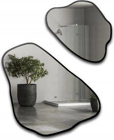 Sada nepravidelných zrkadiel Morion v čiernom ráme 150x185, dekoratívna