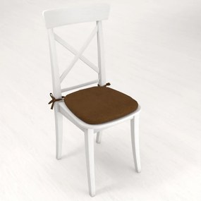 Biante Oblý podsedák z imitácie brúsenej kože Alcantara ALC-017 Hnedá hrdzavá - 39x37x3 cm