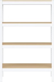 Regál 150x70x30 cm lakovaný 4-policový, nosnosť 700 kg - biely