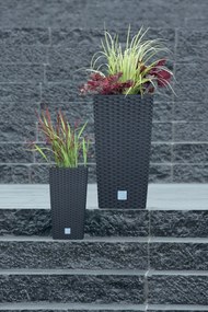 Vysoký plastový kvetináč DRTS400 40 cm - hnedá
