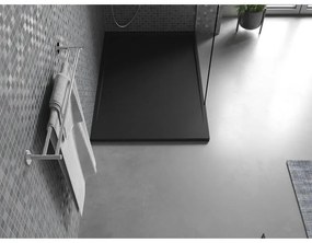 Mexen Amon, SMC obdĺžniková sprchová vanička 90 x 80 cm, čierna, 4F708090