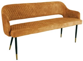 Lavička Paris 160cm horčicovo žltý zamat
