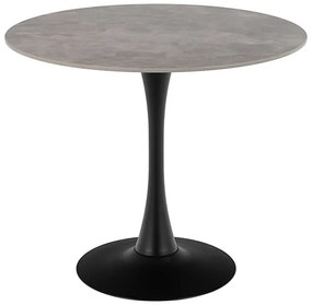 Jedálenský okrúhly stôl Malta 90 cm sivý/čierny