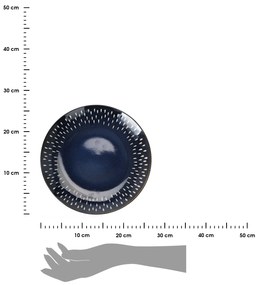 Kameninový tanier Drops, (fi) 26,5 cm, tmavomodrý