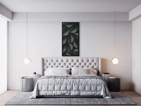 drevko Drevený obraz na stenu Lístie v zátiší Rozmer obrazu: 44,5 x 22 cm, Farba dekorácie: Čierna