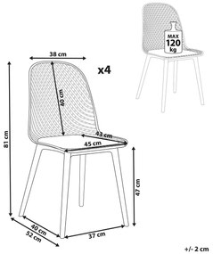 Set 4 ks jedálenských stoličiek Erielle (zelená). Vlastná spoľahlivá doprava až k Vám domov. 1078733