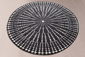 Elegantný okrúhly koberec BUIO 100 cm, čierny, biely