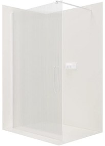 CERANO - Sprchová zástena Walk-in Onyx Ľ/P - guľatá vzpera - biela matná, ryhované sklo - 100x200 cm, CER-CER-8050BD292