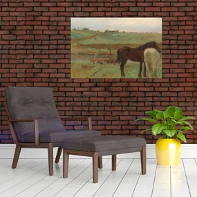 Obraz - Edgar Degas, Horses in a Meadow, reprodukcia (90x60 cm)