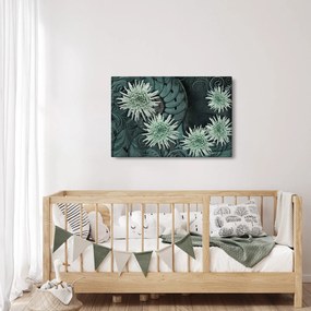 Obraz - Zelené kvety (90x60 cm)