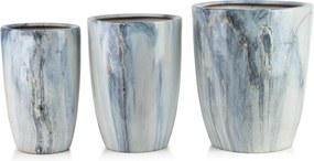 Sada 3 ks kvetináčov NEVA MARBLE VIII modrá