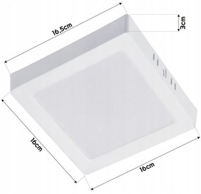 BERGE Prisadený štvorcový LED panel 12W - 1320lm - neutrálna farba