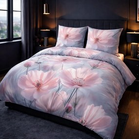 SATÉNOVÉ OBLIEČKY SATYNLOVE PREMIUM 140X200 CM, 1KS 70X80 CM KVETY