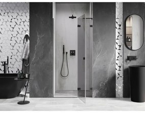 Mexen, Mexen Lunar L pravé otočné sprchové dvere 120 cm, transparentné, čierne - 834L-120-000-70-00-P