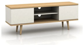 Biely TV stolík v dekore duba 140x52 cm Alana - Støraa