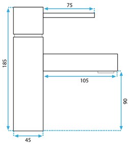 Rea Tess, umývadlová batéria, čierna matná, REA-B8881