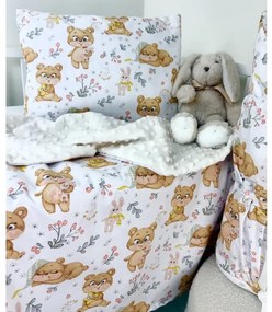 INTERMEDIC SK Set Intermedic do kočíka Macko s hviezdičkou/minky krémová 100x75/40x30 cm