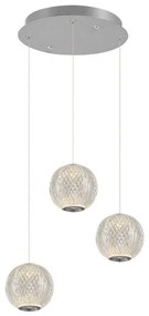 LED luster na lankách CREMONA 3xLED/5W/230V 3000K matný chróm
