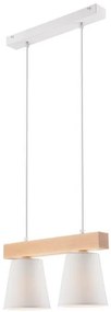 RUEL Závesné škandinávske osvetlenie na lanku COMESO, 2xE27, 60W, biele