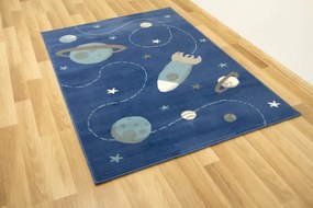 Detský koberec Kids 534547/94955 Jeans Kosmos modrý / tyrkysový