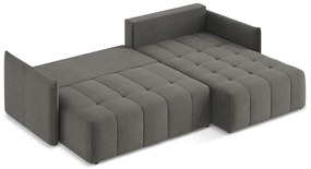 Tmavosivá rozkladacia/s úložným priestorom rohová pohovka (pravý roh/s leňoškou) Moku – Makamii