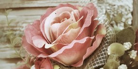 Obraz elegantná vintage ruža Varianta: 100x50