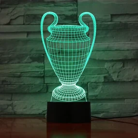 3Dmix 3DL-WD020 – 3D LED nočná lampa - Pohár pre víťazov (Trofej) (Wood)